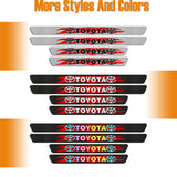 4PCS Set 5D Carbon Fiber Texture Car Door Scuff Sill Cover Panel Step Protector For TOYOTA NEW