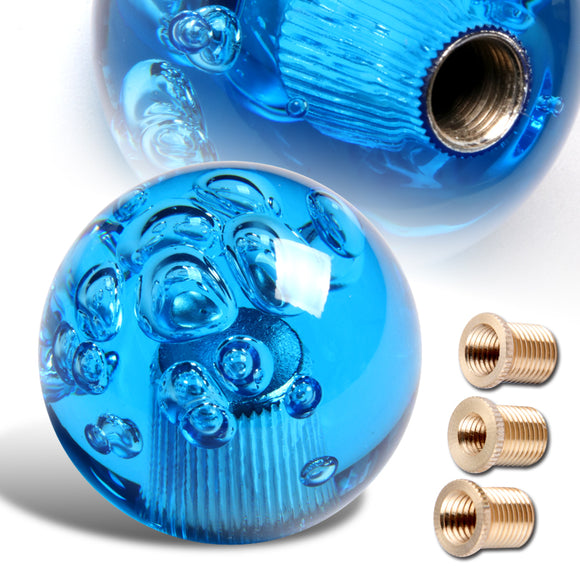 W-Power Manual Transmission Gear Stick Universal 60mm Shift Knob Grip -Blue Diamond Crystal Bubble