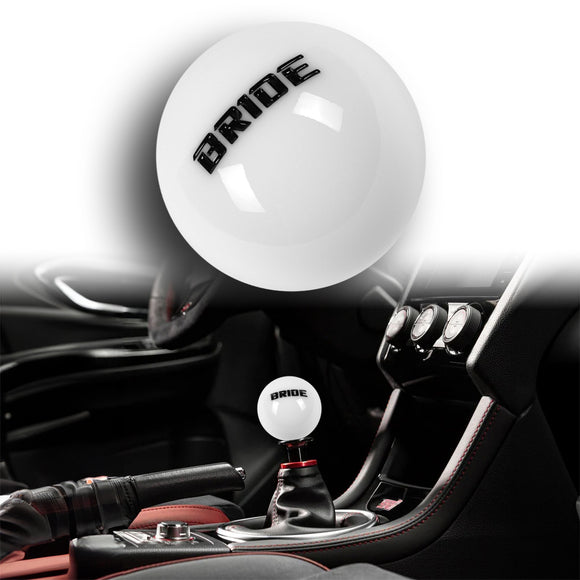 White JDM 58mm Round Bride Racing Manual Gear Stick Shift Knob Lever Shifter New