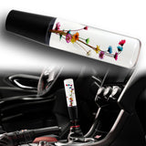 20CM JDM Clear Real Flowers Manual Gear Stick Shift Knob Lever Shifter Head VIP