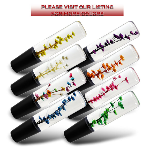 20CM JDM Clear Real Flowers Manual Gear Stick Shift Knob Lever Shifter Head VIP