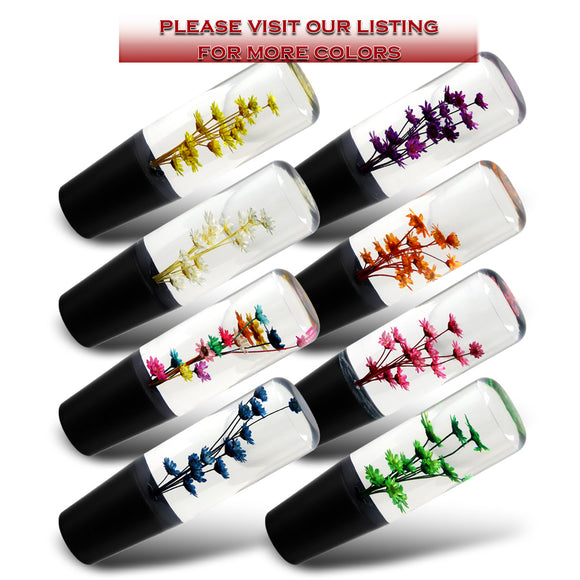 15CM JDM Clear Real Flowers Manual Gear Stick Shift Knob Lever Shifter Head VIP