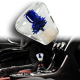 Unique JDM Clear Real Flower Diamond Shape Car Manual Gear Stick Shift Knob 50mm