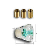 Unique JDM Clear Real Flower Diamond Shape Car Manual Gear Stick Shift Knob 50mm