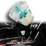 Unique JDM Clear Real Flower Diamond Shape Car Manual Gear Stick Shift Knob 50mm