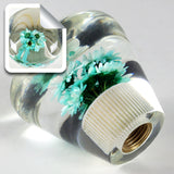 Unique JDM Clear Real Flower Diamond Shape Car Manual Gear Stick Shift Knob 50mm
