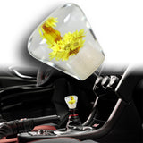 Unique JDM Clear Real Flower Diamond Shape Car Manual Gear Stick Shift Knob 50mm