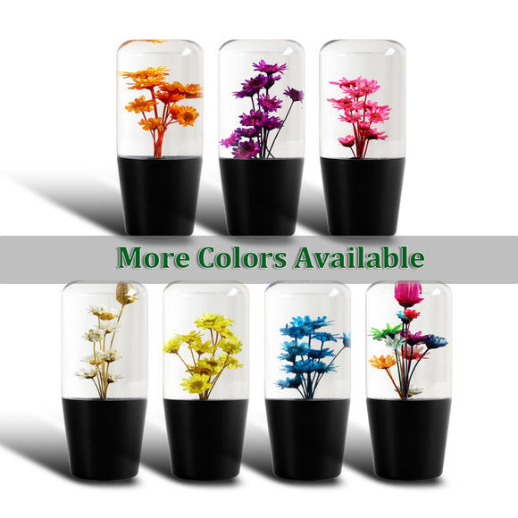 10CM JDM Clear Real Flowers Manual Gear Stick Shift Knob Lever Shifter Head VIP