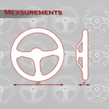 W-Power 350mm 14" Premium Red Suede With White Strip Grip Aluminum Finished 3-Spoke 4" Deep Dish JDM Euro VIP Style Steering Wheel -Red Suede/White Strip