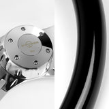 W-Power 16" 406mm 5-Bolt Hole With Aluminum Finished 4-Spoke Steering Wheel -Black Wood Grip/Chrome Center Spoke