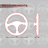 W-Power 13" 330mm Reinforced 6-Bolt Hole JDM Euro VIP Style Galaxy Classic Wood Grain Trim Grip With Aluminum Finished Matte Black 3-Spoke Steering Wheel -White Wood Grip