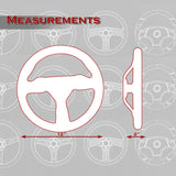 W-Power 12" 305mm 6-Bolt Hole Leather Grip With Aluminum Finished 3-Spoke Steering Wheel -Black Leather/Black Center Spoke