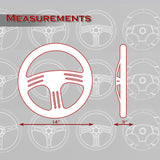 W-Power 14" 350mm 6-Bolt Hole Vintage Style Red Leather Grip With Aluminum Finished 3-Spoke 3 Inches Deep Dish Steering Wheel -Black Center Spoke