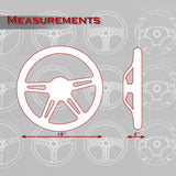 W-Power 18" 457mm 5-Bolt Hole With Aluminum Finished 4-Spoke Half Wrap Steering Wheel -Red Leather Grip/Black Center Spoke