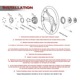 W-Power 18" 457mm 5-Bolt Hole With Aluminum Finished 4-Spoke Half Wrap Steering Wheel -Carbon Fiber Painted Grip/Chrome Center Spoke
