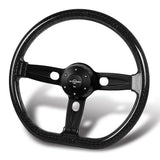 W-Power 18" 457mm 5-Bolt D-Shape Acrylic Steering Wheel - Smoke Transparent Twisted Grip / Black Spoke