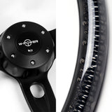 W-Power 18" 457mm 5-Bolt D-Shape Acrylic Steering Wheel - Smoke Transparent Twisted Grip / Black Spoke