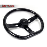W-Power 18" 457mm 5-Bolt D-Shape Acrylic Steering Wheel - Smoke Transparent Twisted Grip / Black Spoke