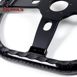 W-Power 18" 457mm 5-Bolt D-Shape Acrylic Steering Wheel - Smoke Transparent Twisted Grip / Black Spoke