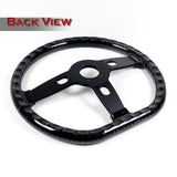 W-Power 18" 457mm 5-Bolt D-Shape Acrylic Steering Wheel - Smoke Transparent Twisted Grip / Black Spoke