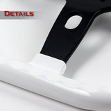 W-Power 18" 457mm 5-Bolt D-Shape Steering Wheel with Aluminum 3-Spoke Center - White Wood Grip / Black Spoke