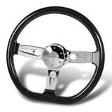 W-Power 18" 457mm 5-Bolt D-Shape Acrylic Steering Wheel - Smoke Transparent Twisted Grip / Chrome Spoke