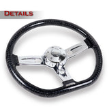 W-Power 18" 457mm 5-Bolt D-Shape Acrylic Steering Wheel - Smoke Transparent Twisted Grip / Chrome Spoke