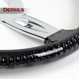 W-Power 18" 457mm 5-Bolt D-Shape Acrylic Steering Wheel - Smoke Transparent Twisted Grip / Chrome Spoke