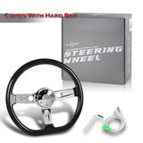 W-Power 18" 457mm 5-Bolt D-Shape Acrylic Steering Wheel - Smoke Transparent Twisted Grip / Chrome Spoke