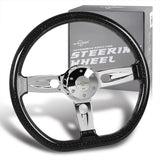 W-Power 18" 457mm 5-Bolt D-Shape Acrylic Steering Wheel - Smoke Transparent Twisted Grip / Chrome Spoke