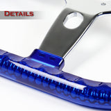 W-Power 18" 457mm 5-Bolt D-Shape Acrylic Steering Wheel - Blue Transparent Twisted Grip / Chrome Spoke