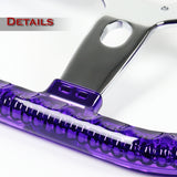 W-Power 18" 457mm 5-Bolt D-Shape Acrylic Steering Wheel - Purple Transparent Twisted Grip / Chrome Spoke