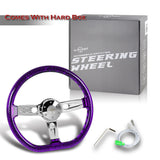 W-Power 18" 457mm 5-Bolt D-Shape Acrylic Steering Wheel - Purple Transparent Twisted Grip / Chrome Spoke