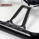 W-Power 14" 350mm 6-Bolt D-Shape Acrylic Steering Wheel - Smoke Transparent Twisted Grip / Chrome Spoke