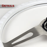 W-Power 15" 380mm 6-Bolt Rivet Stud Steering Wheel with Brushed Aluminum 3-Spoke Center - White Wood Grain / Chrome Spokes