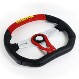 350mm Black & Red 3-Spoke MOMO-Sport Steering Wheel – 6-Bolt 70mm PCD