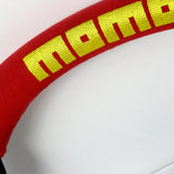 350mm Black & Red 3-Spoke MOMO-Sport Steering Wheel – 6-Bolt 70mm PCD