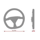 13.5 (350MM") MOMO-Black 3-Spoke Sport Leather Steering Wheel – 1.5" Deep