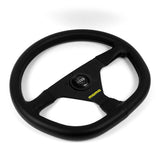 13.5 (350MM") MOMO-Black 3-Spoke Sport Leather Steering Wheel – 1.5" Deep