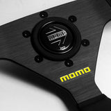 13.5 (350MM") MOMO-Black 3-Spoke Sport Leather Steering Wheel – 1.5" Deep