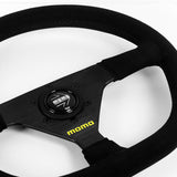 13.75 (350MM") MOMO-Black 3-Spoke Sport Suede Steering Wheel – 1.5" Deep