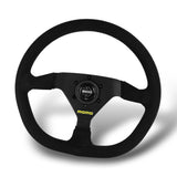 13.75 (350MM") MOMO-Black 3-Spoke Sport Suede Steering Wheel – 1.5" Deep