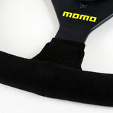 13.75 (350MM") MOMO-Black 3-Spoke Sport Suede Steering Wheel – 1.5" Deep