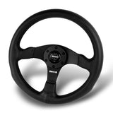 13.5" (350MM) Black Leather 3-Spoke Sport Steering Wheel – 6-Bolt