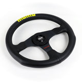 13.5" MOMO-Black Leather 3-Spoke Sport Steering Wheel – 6-Bolt