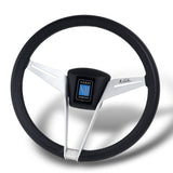 14" Nardi Black Leather 3-Spoke Deep Dish Sport Steering Wheel – 2.5" Deep 6-Bolt