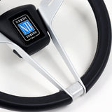 14" Nardi Black Leather 3-Spoke Deep Dish Sport Steering Wheel – 2.5" Deep 6-Bolt