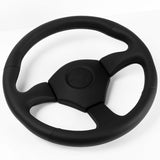 355mm Leather 3" Deep Dish Steering Wheel Black Stitch For OMP MOMO Nismo Nissan