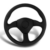 355mm Leather 3" Deep Dish Steering Wheel Black Stitch For OMP MOMO Nismo Nissan