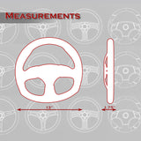 NRG Racing Style 13" 320mm 6-Bolt Hole Black Leather Grip With Aluminum Finished 3-Spoke Black Center Steering Wheel RST-009R-RS -Red Stitch